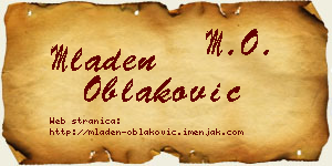 Mladen Oblaković vizit kartica